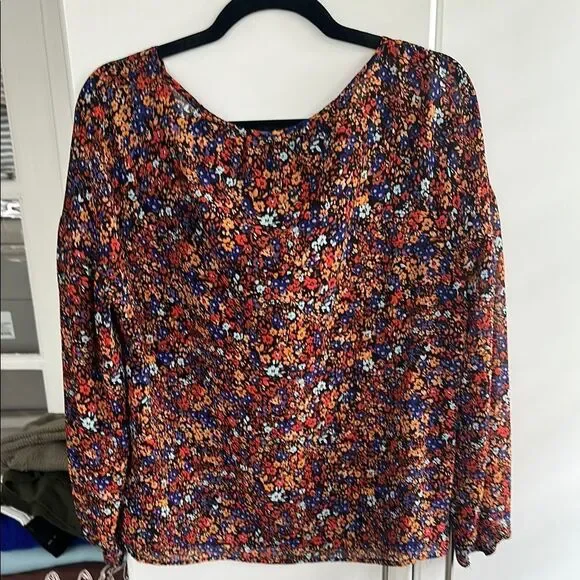 J. Crew Women's Floral V-Neck Top - Multicolor - Picture 4 of 4
